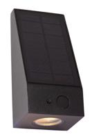 Lucide IRWIN - Wandlamp - Zonne-energie - LED Dimb. - 1x2W 3000K - IP54 - Beweging & dag/nacht sensor - Zwart - thumbnail