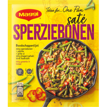 MAGGI Dagschotel Sperziebonen Satesaus met Gehakt Zakje 70 g bij Jumbo