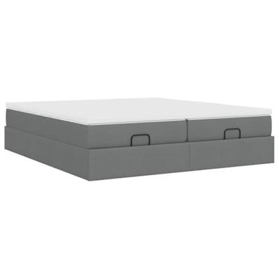 Ottoman bed met matrassen 180x200cm stof donkergrijs