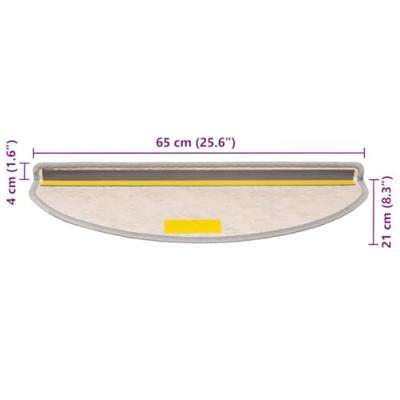VidaXL Trapmatten zelfklevend 15 st sisal-look 65x21x4 cm platinakleur - thumbnail