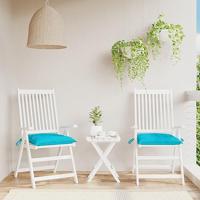 VidaXL Stoelkussens 2 st 50x50x7 cm stof turquoise - thumbnail