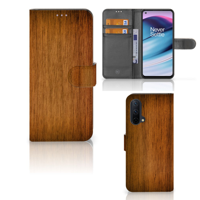 OnePlus Nord CE 5G | Book Style Case | Donker Hout - thumbnail