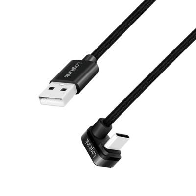 LogiLink CU0192 USB-kabel USB 2.0 USB-C stekker, USB-A stekker 1.00 m Zwart