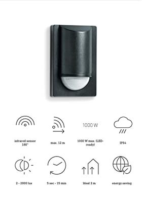 Steinel bewegingsdetector IS 2180-2 zwart - 603717 - thumbnail