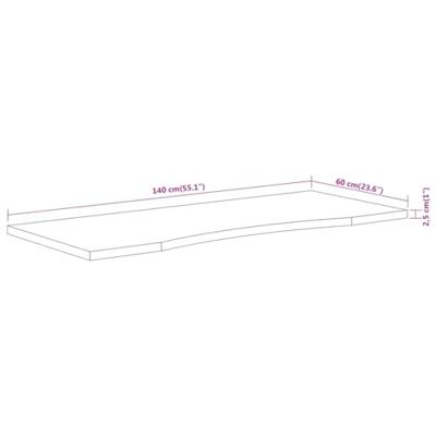 Bureaublad rechthoekig 140x60x2,5 cm massief acaciahout - thumbnail