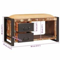 Opslagbank Multikleur 80 x 35 x 40 cm Massief gerecycled hout - thumbnail