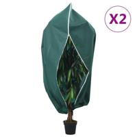 VidaXL Plantenhoezen met ritssluiting 2 st 70 g/m² 1x1,55 m - thumbnail