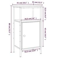 Nachtkastjes 2 st 41x31x80 cm bewerkt hout bruin eikenkleur - thumbnail