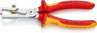 Knipex Draadstriptang | lengte 180 mm VDE | verchroomd meercomponenten mantels | 1 stuk - 13 66 180 - 1366180