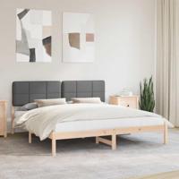 Bedframe met Gevoerd Hoofdgedeelte Donkergrijs 180 x 200 cm - thumbnail