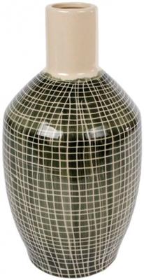 Vaas Frans L groen aardew 16x16x31,5cm