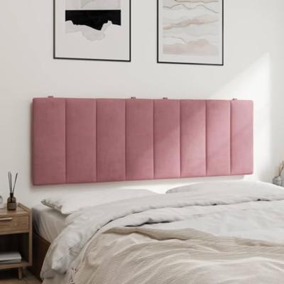 Hoofdbordkussen 120 cm fluweel roze