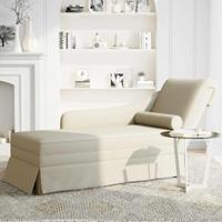 Chaise longue met bolster en rechterarmleuning fluweel crme - thumbnail