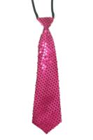 Stropdas pailletten neon/pink - thumbnail