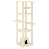 VidaXL Kattenmeubel met sisal krabpalen 154 cm crèmekleurig - thumbnail