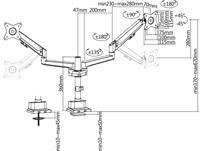 My Wall HL 51-2 L Monitor-tafelbeugel 2-voudig 43,2 cm (17) - 81,3 cm (32) Zwart Draaibaar, Kantelbaar - thumbnail