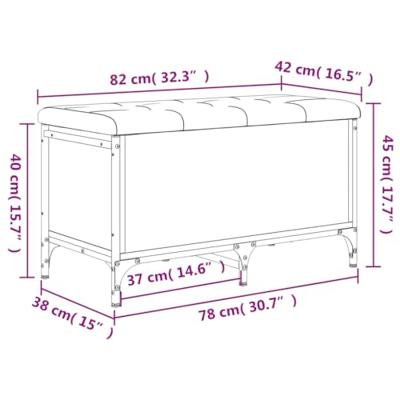 Opbergbankje 82x42x45 cm bewerkt hout bruin eikenkleur