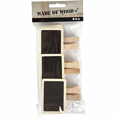 Creativ Company Schoolbord met wasknijpers, afm 6,8x4,7 cm, 6 stuk/ 1 doos