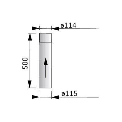 Harvia | Kachelpijp 50 cm - Ø115 mm RVS