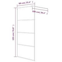 VidaXL Inloopdouchewand 90x195 cm halfmat esg-glas zwart - thumbnail