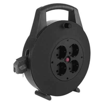 Bachmann 393.002 Kabelhaspel 10.00 m Zwart Randaarde stekker