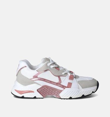Guess Hoge Sneakers Dames Wit/Roze - Maat 39 - Kleur: WitRoze | Soccerfanshop