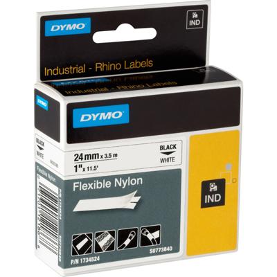 Labeltape DYMO IND RHINO S0773840 Tapekleur: Wit Tekstkleur:Zwart 24 mm 3.5 m