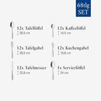 Villeroy & Boch Bestekset Arthur - Geborsteld - 68-delig / 12 personen - thumbnail