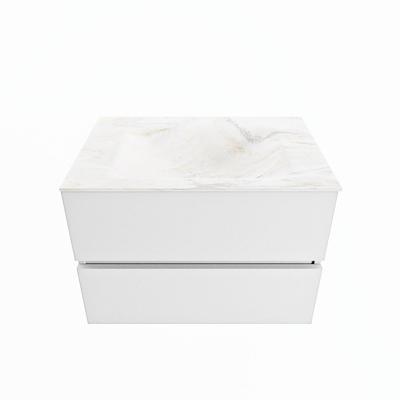 MONDIAZ VICA-DLUX 70cm badmeubel onderkast Talc 2 lades. Inbouw wastafel CLOUD midden zonder kraangat, kleur Ostra. MONDIAZ VICA-DLUX 70cm badmeubel onderkast Talc 2 lades. Inbouw wastafel CLOUD midden zonder kraangat, kleur Ostra.
