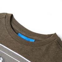 Kindershirt met lange mouwen doelprint 92 gemleerd kakikleurig - thumbnail