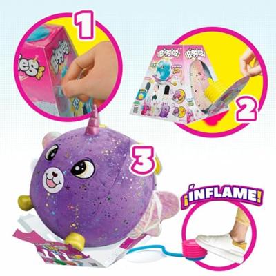 Knuffel Eolo Paars Pluche Plastic 45 x 45 x 45 cm Opblaasbaar (4 Stuks)