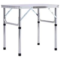 VidaXL Campingtafel inklapbaar 60x45 cm aluminium wit - thumbnail