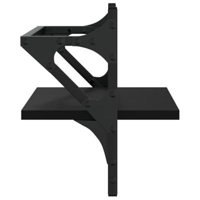 Wandschappen met stangen 2 st 40x25x30 cm zwart - thumbnail