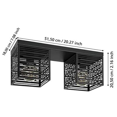 Eglo PlafondlampPiedritas zwart - 2x E27 - 900356