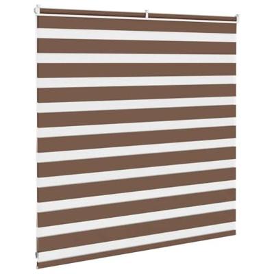 VidaXL Zebra rolgordijn 145x100 cm stofbreedte 140,9cm polyester bruin - thumbnail