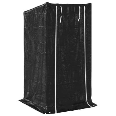 VidaXL Haardhoutrek met regenhoes 100x100x200 cm gegalvaniseerd staal