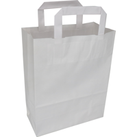 Tas | Papier | platte handgreep | 22x 10x28cm | draagtas | wit | 250 stuks - thumbnail