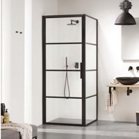 Douchecabine Sealskin Soho 80x70 cm Met Draaideur Links Hoekcabine 8 mm Helderglas Mat Zwart - thumbnail