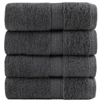 VidaXL Premium washandjes solund 4 stuks antraciet 30x30 cm 600 g/m² - thumbnail
