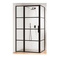 Douchecabine Sealskin Soho Matzwart 120x100cm 210cm Hoog Helderglas 8mm - thumbnail