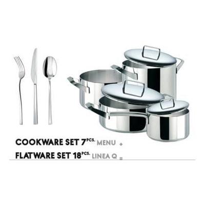 Actieset Sambonet Pannenset met Bestekcassette 7-delig