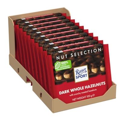 Ritter Sport - Puur Hele Hazelnoot - 10x 100g Ritter Sport - Puur Hele Hazelnoot - 10x 100g