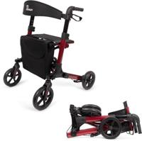 Parvum Brava Rollator - Driedubbel opvouwbaar en lichtgewicht (6,8kg) -Red - thumbnail
