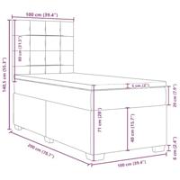 Boxspring met matras stof donkerbruin 100x200 cm - thumbnail