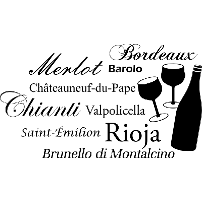 Wijn soorten - Muursticker