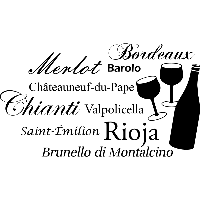 Wijn soorten - Muursticker - thumbnail