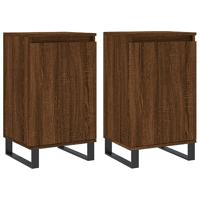 Dressoirs 2 st 40x35x70 cm bewerkt hout bruin eikenkleur - thumbnail