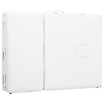 VidaXL Massagetafel inklapbaar met aluminium frame (vier delen / crèmewit)