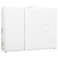 VidaXL Massagetafel inklapbaar met aluminium frame (vier delen / crèmewit) - thumbnail