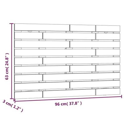 Hoofdbord wandmontage 96x3x63 cm massief grenenhout zwart - thumbnail